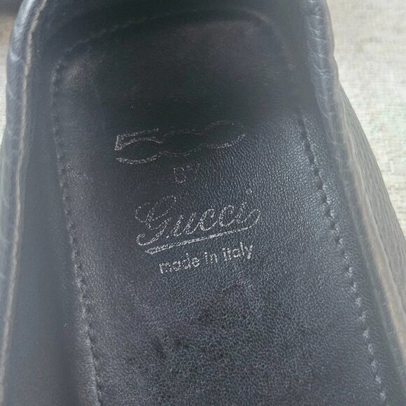Gucci Men Shoes Slip On Loafer Black Leather Upper Made in Italy Size 40.5 Auth - Picture 13 of 15